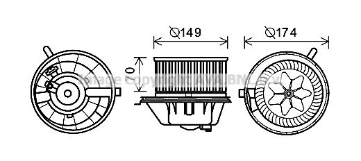 AVA QUALITY COOLING elektrovariklis, vidinis pūtiklis VW8342